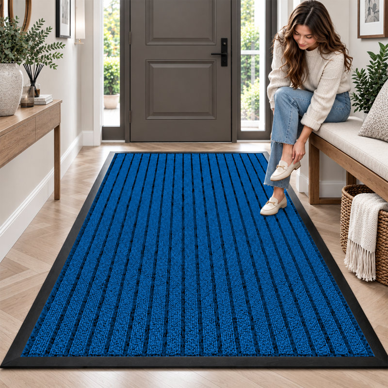 Caynan Kitchen Mat, Blue, Rectangular W50 x L80 cm