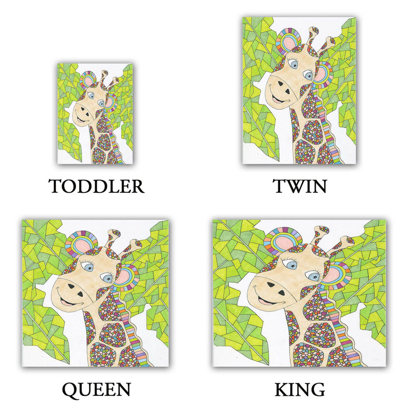 Ensemble de housse de couette kind giraffe, 1 housse + 2 taies très grand lit