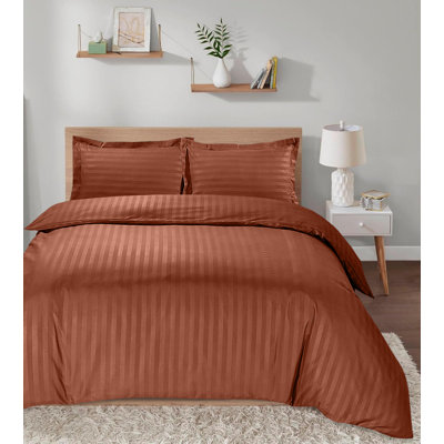 Imperial Homeware London Microfiber Striped Duvet Cover Set with Pillowcases Included