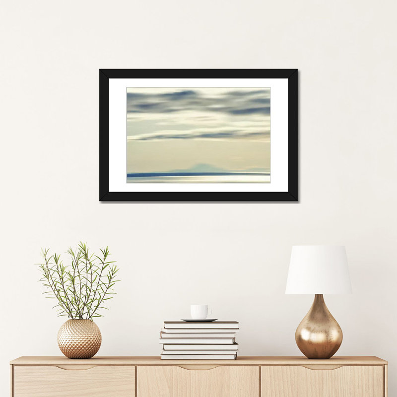 « cloud formations iv », impression sur toile, H 16 po x l 24 po x P 1 po, Papier d'art encadré noir, Blanc