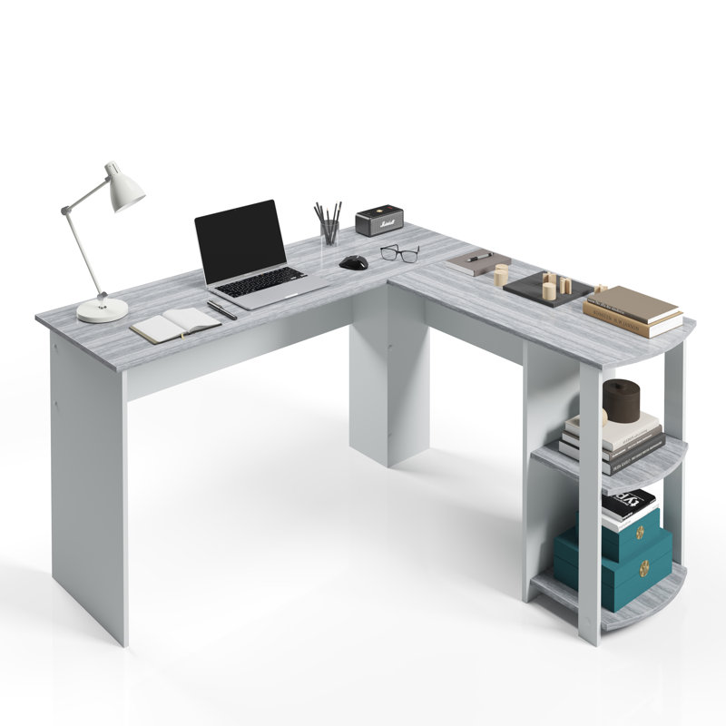 Aureliana L-Shaped Metal Base Writing Desk