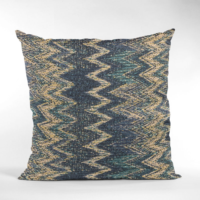 Wave Chevron Outdoor Reversible Throw Pillow, 20" x 20"
