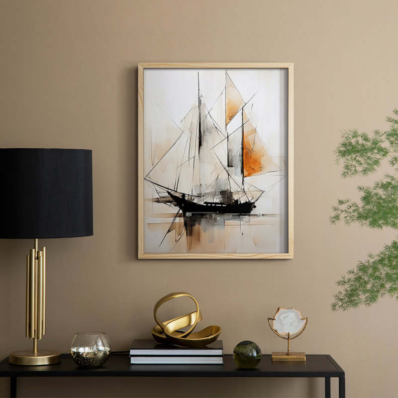 NAUTICAL Series CCCLXVIII Framed Print - Solid Wood, Naturel, H 11 po x l 9 po