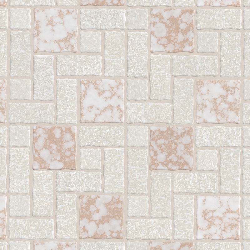 Carreau de mosaïque Versailles, Os / blanc