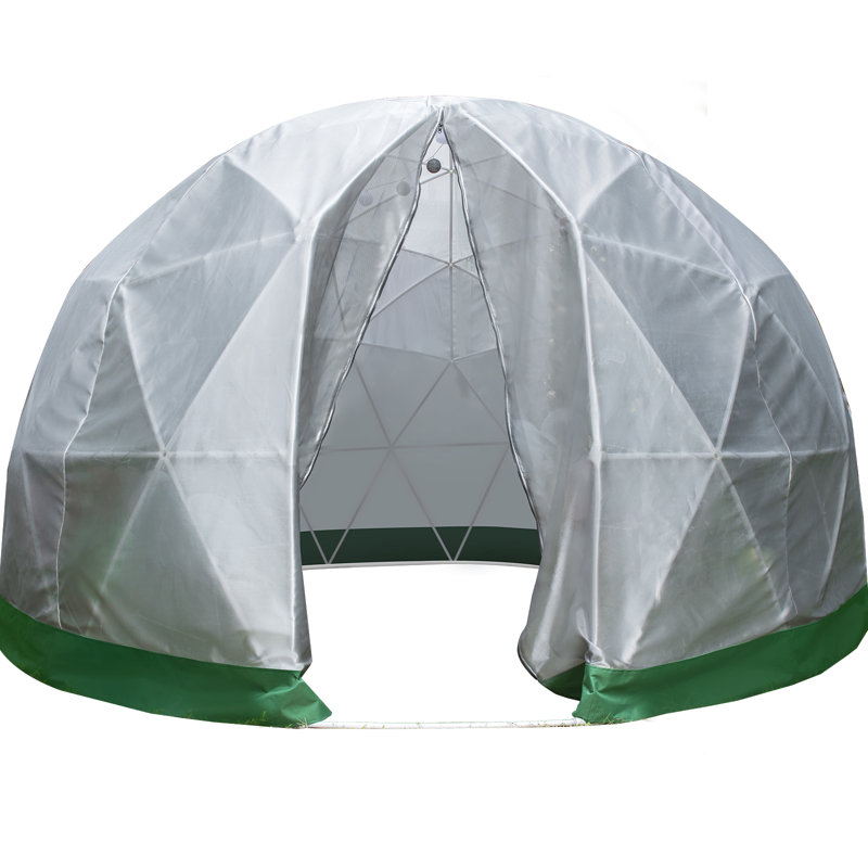 Tente dôme de jardin en filet de polyester avec sac de transport et piquets Garden, 2, Gris/vert