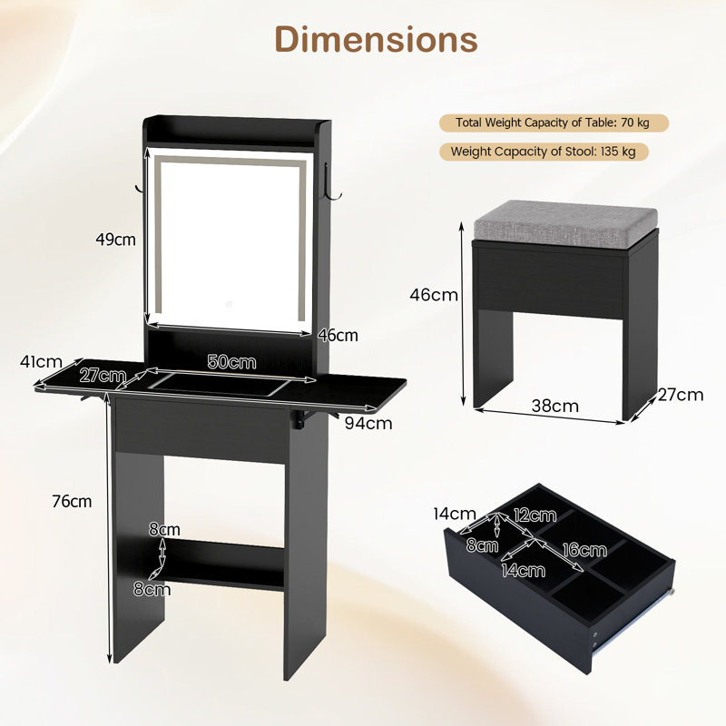 Dressing Table, Black