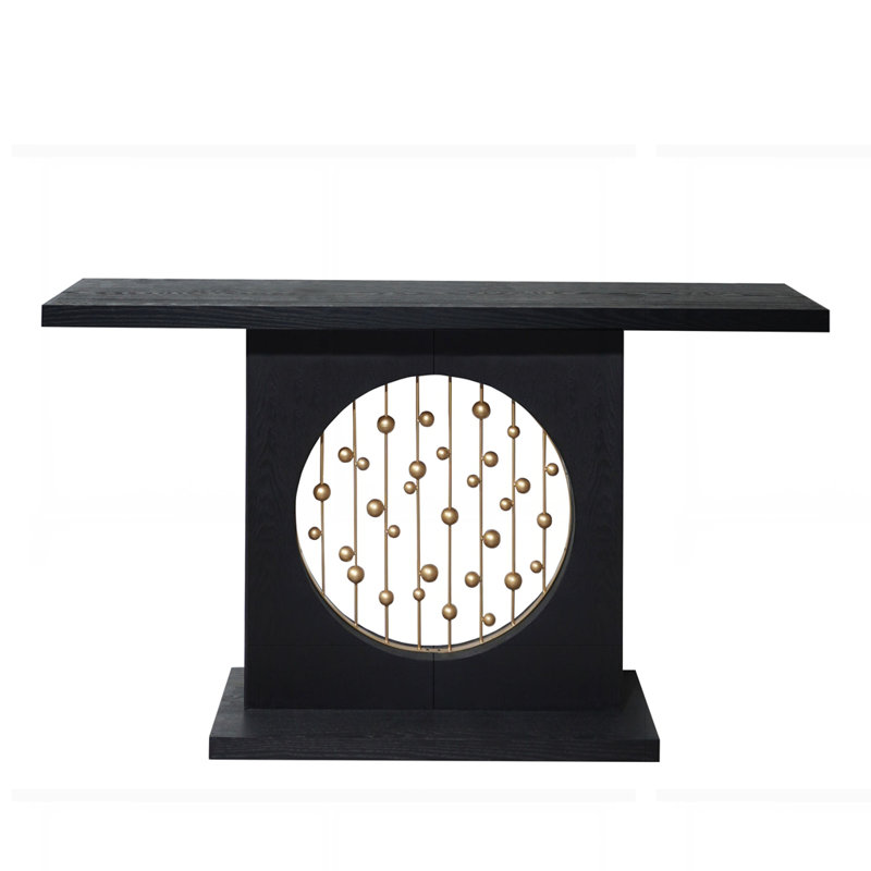 Modern Console Table with Gold Accent