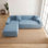Housse de canapé en L épais en velours - Housse de canapé modulaire avec 2 housses de coussin décoratif