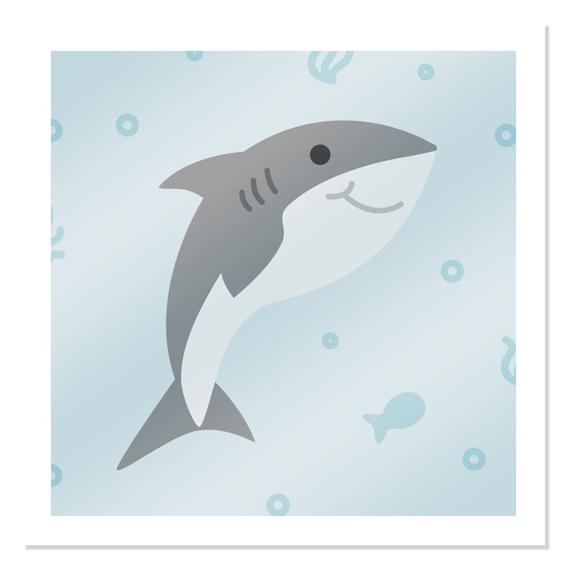 «Happy Shark», impression sur papier, H 36 po x l 36 po x P 1 po, Papier