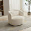 Fauteuil d'appoint rembourré pivotant demi-tonneau avec coussin-633254017