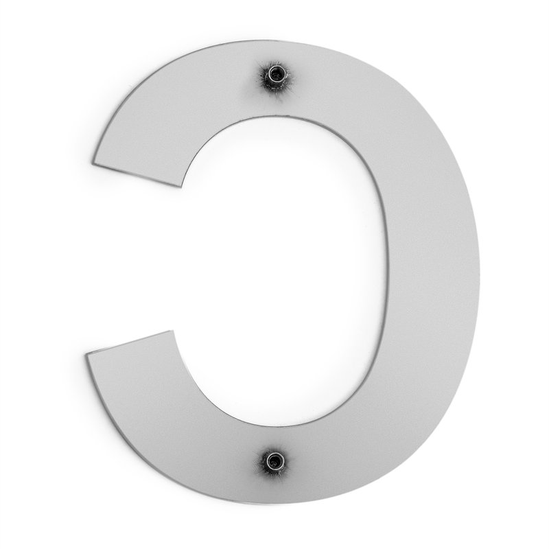 6 po lettre de maison à fixation flottante, Argent, C