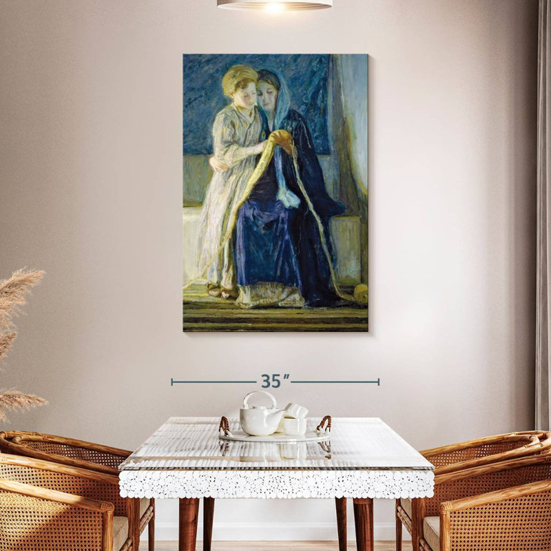 Adella Christ And Mother Studying Scriptures, 48" H x 32" W