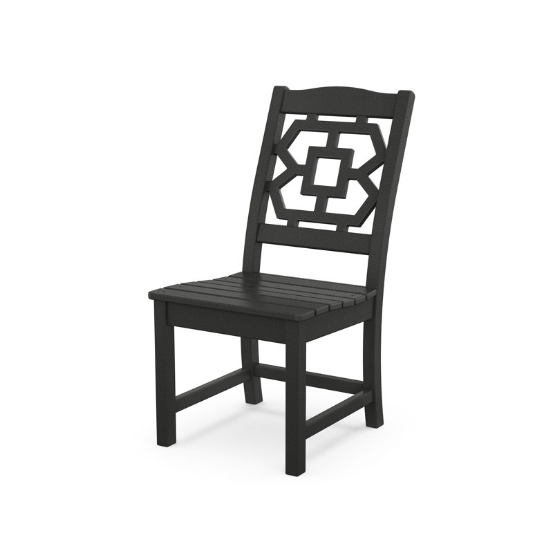 Chaise d'appoint d'extérieur Chinoiserie, Noir