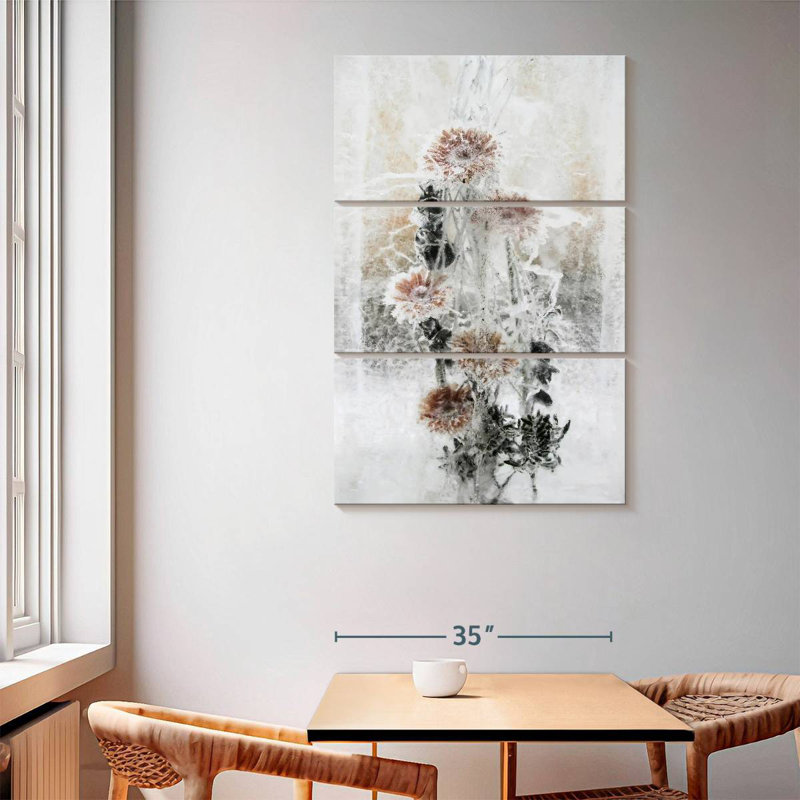 Harnek fleurs d'hiver, H 65 po x l 42 po