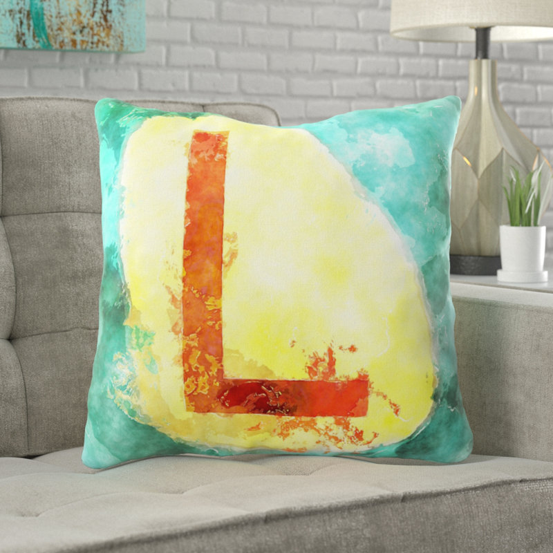 Coussin décoratif alphabet Douglass, Microsuède, Intérieur