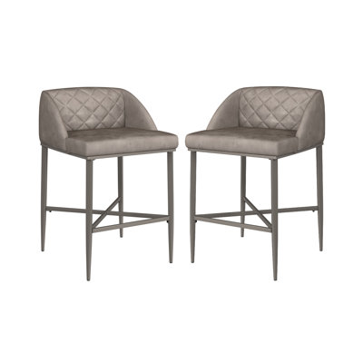Armana Upholstered Counter Stool with Metal Frame