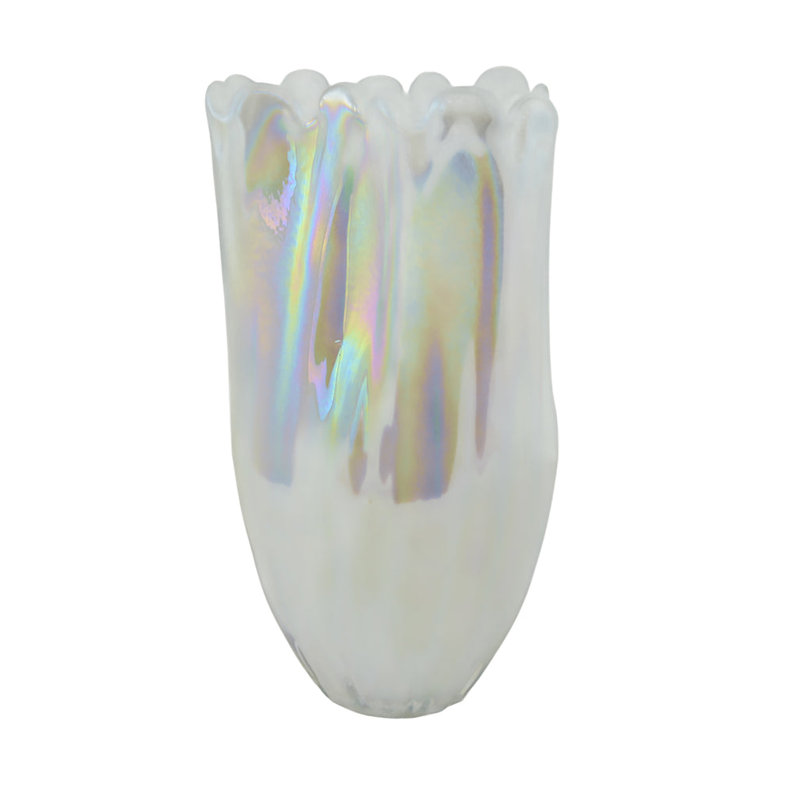 Vase en verre irisé 13 po