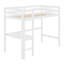 Structure de lit en bois massif avec bureau, barrière de sécurité et échelle-2136473340