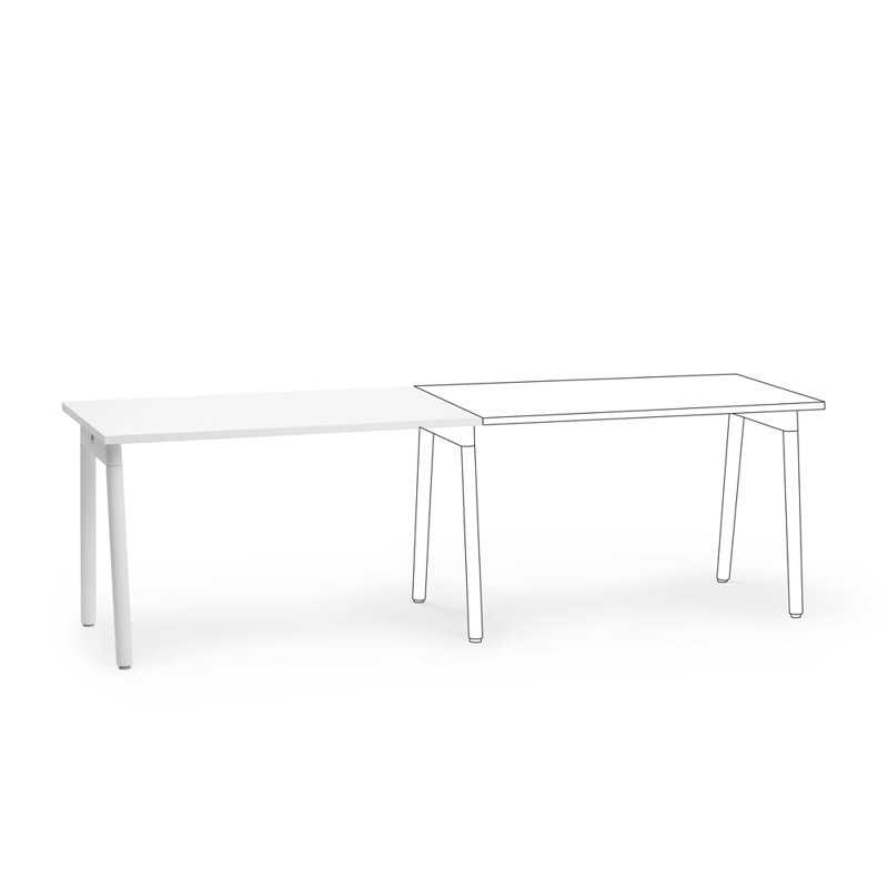 Bureau simple Series A, 47 po, blanc, Satin