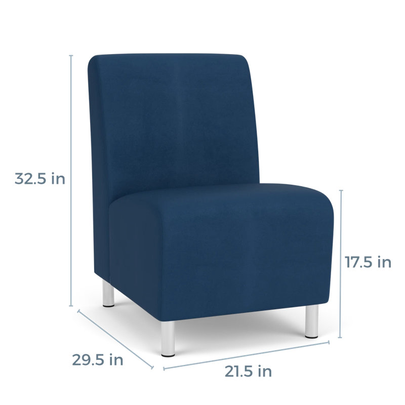 Fauteuil d'invité sans accoudoirs Ravenna, Non inclus, Acier brossé, Patriot Plus Blue Ridge