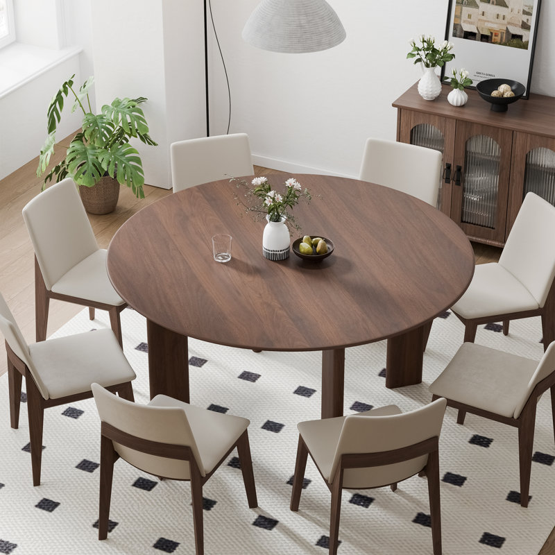 Table de salle à manger 30 po, Noyer, H 30 po x L 59 po x l 59 po