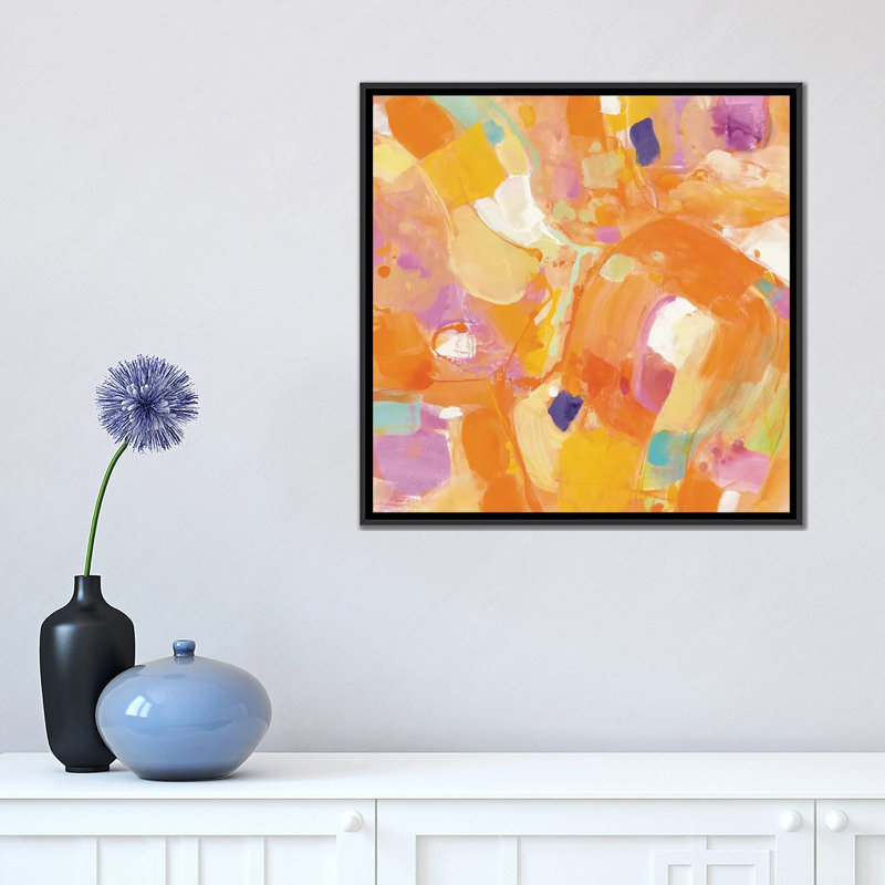 Ebb, reproduction d’art sur toile tendue, H 18 po x l 18 po x P 1,5 po, Toile avec cadre noir, Pas de tapis