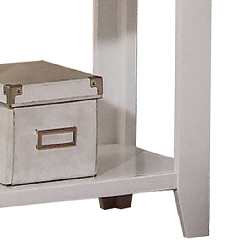 Table de chevet blanche avec tiroir et tablette inférieure supplémentaire