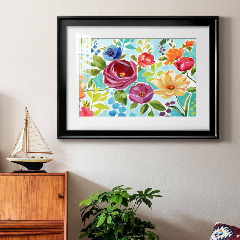 Modern Garden IV - peinture encadrée, H 22,5 po x l 30,5 po x P 1,5 po, Papier avec cadre noir, Blanc mat
