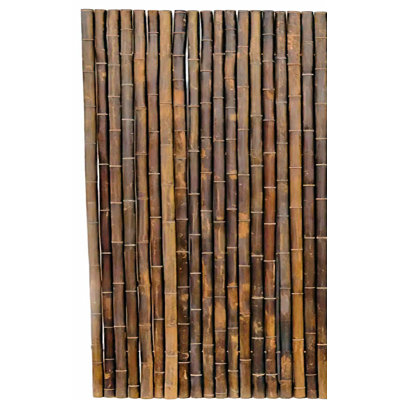 Très grande clôture en bambou carbonisé de 2,5 po