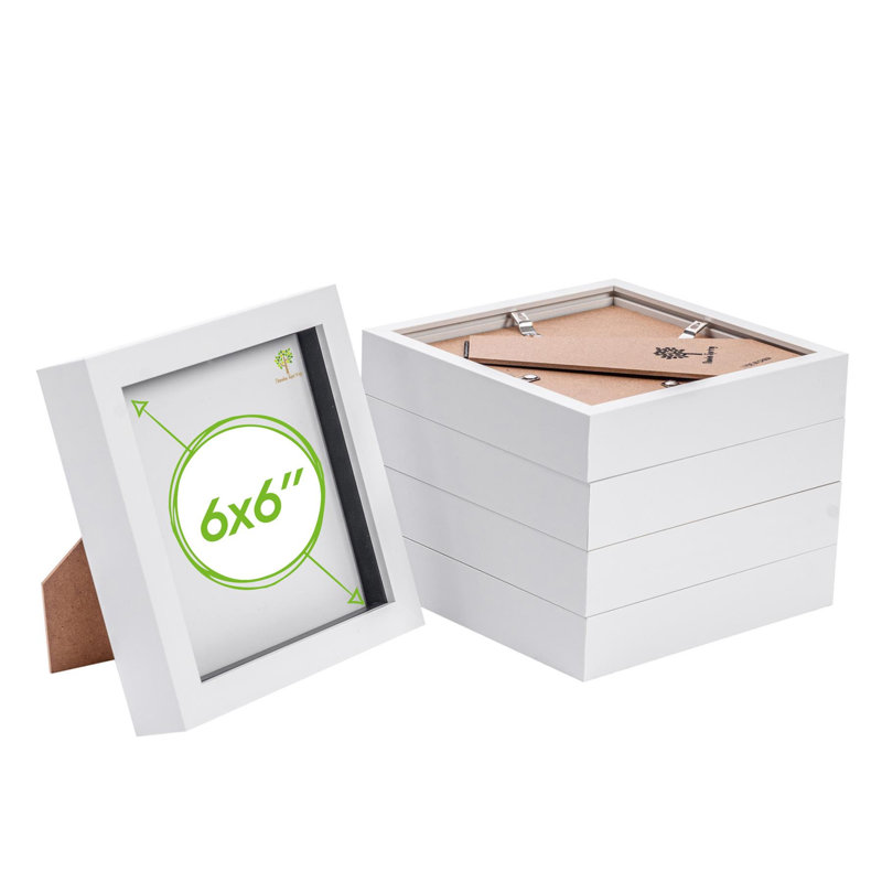 Nicola Spring - 3D Box Photo Frames, 17.5cm H x 17.5cm W x 3.5cm D, White