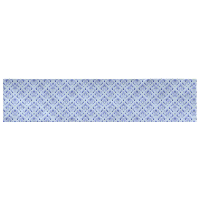 Chemin de table géométrique Avicia, 91,5 po x 17,5 po, Bleu / Gris, Coton