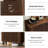 33.46" Modern Dark Walnut Wooden  6-Tier Shoe Cabinet With Louvered Doors-1925405129