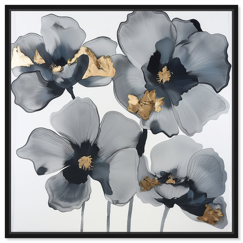 Drama Flora, Black Framed, 13" H x 13" W