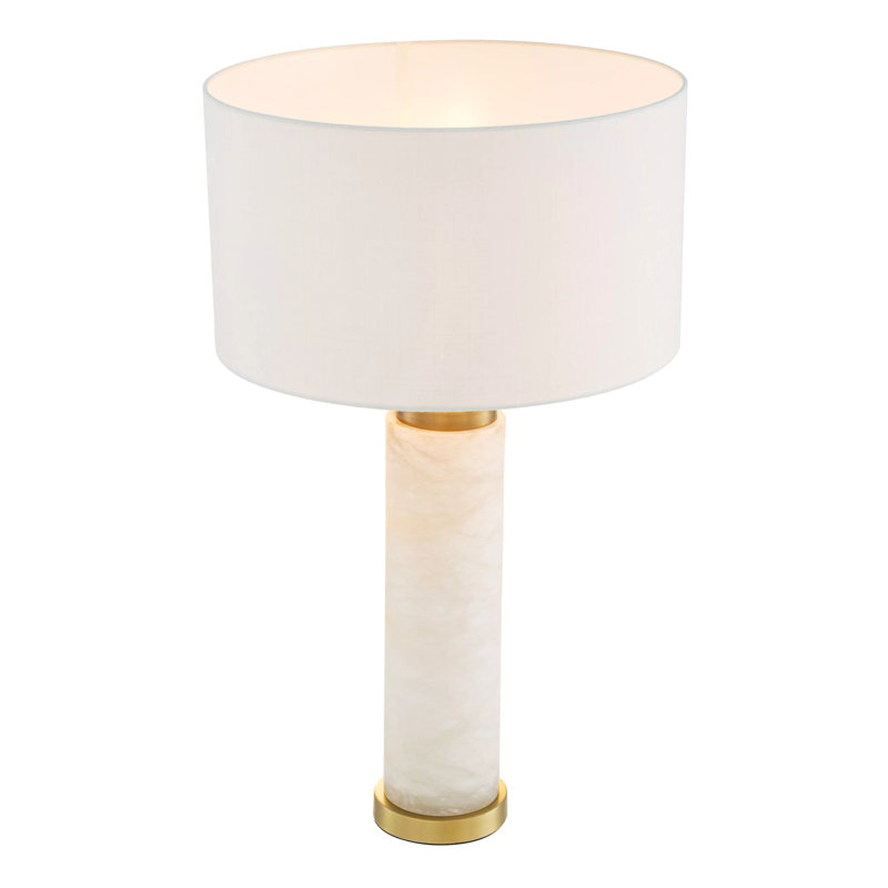 Table Lamp, White/Antique Brass