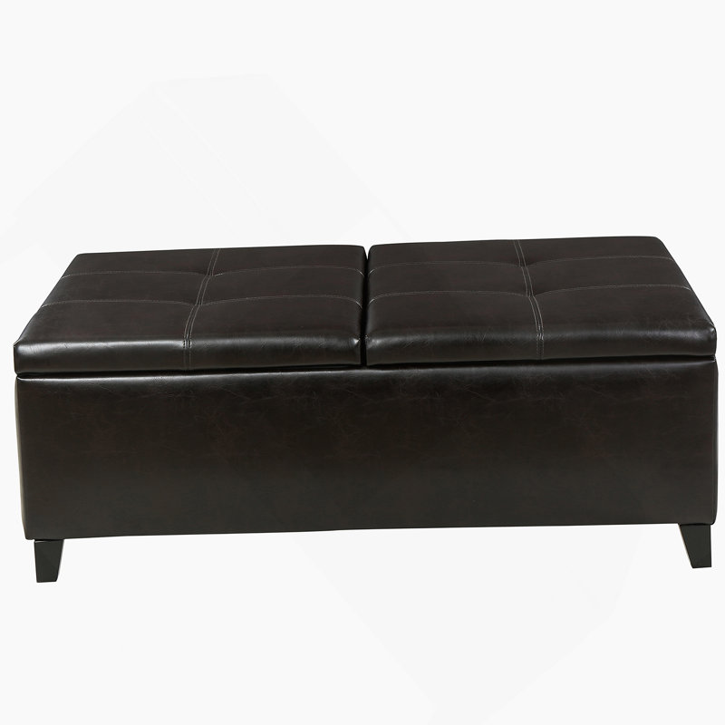 Contemporary Faux Leather Storage With Strong Solid Birch Frame Modern Spacious Within, Covered In And Wood