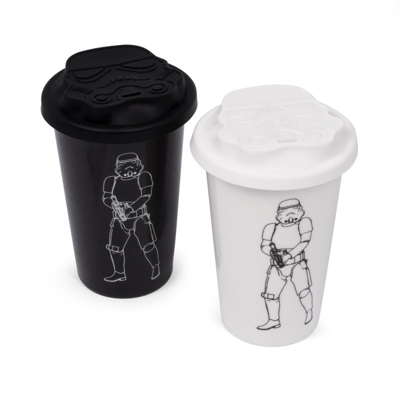Thumbs Up Ceramic Travel Mug, White