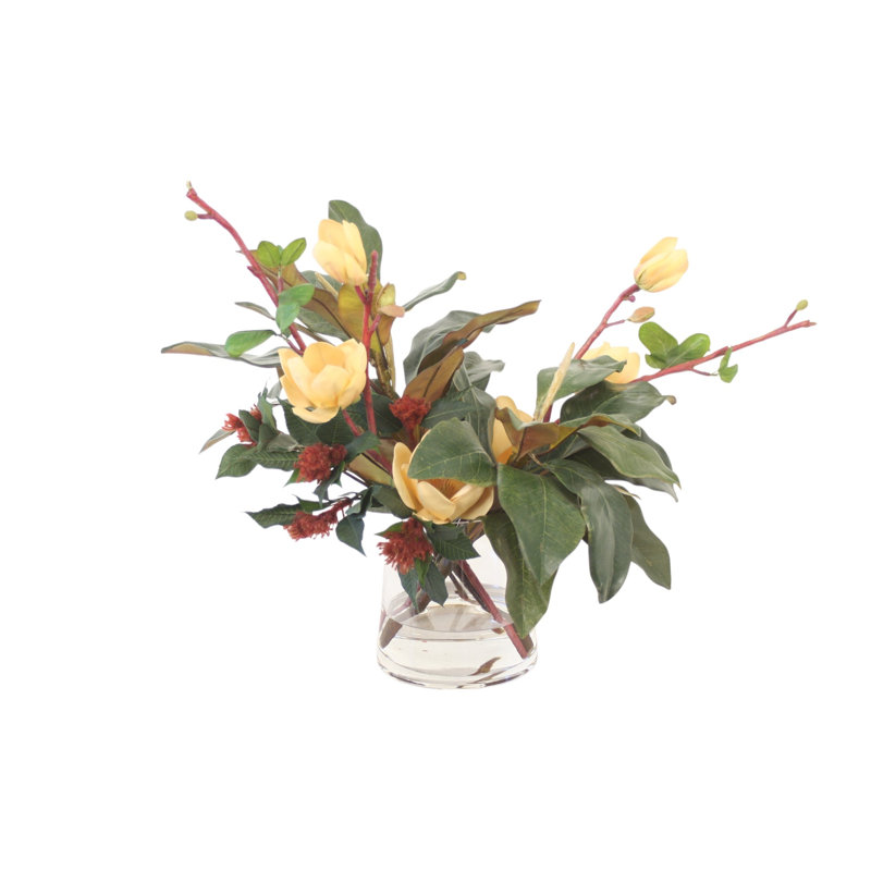 Soucoupe magnolia en verre cylindrique rond