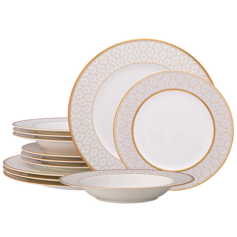 Service de table 12 pièces, service pour 4 Noritake Noble Pearl