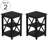 Queribus Side Tables with Two Shelves – 2 Piece Contemporary Nightstands with X-Legs – Wooden End Table Pair for Living Room or Bedroom-1417319266