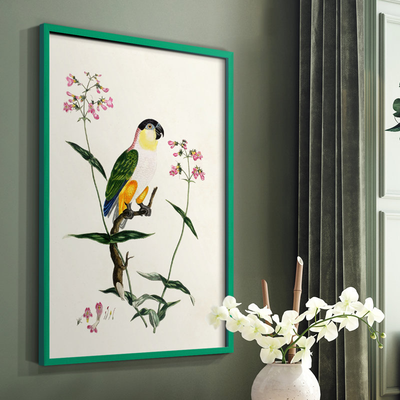 Bird in Habitat IV, reproduction encadrée - bois massif, Vert, H 10 po x l 8 po