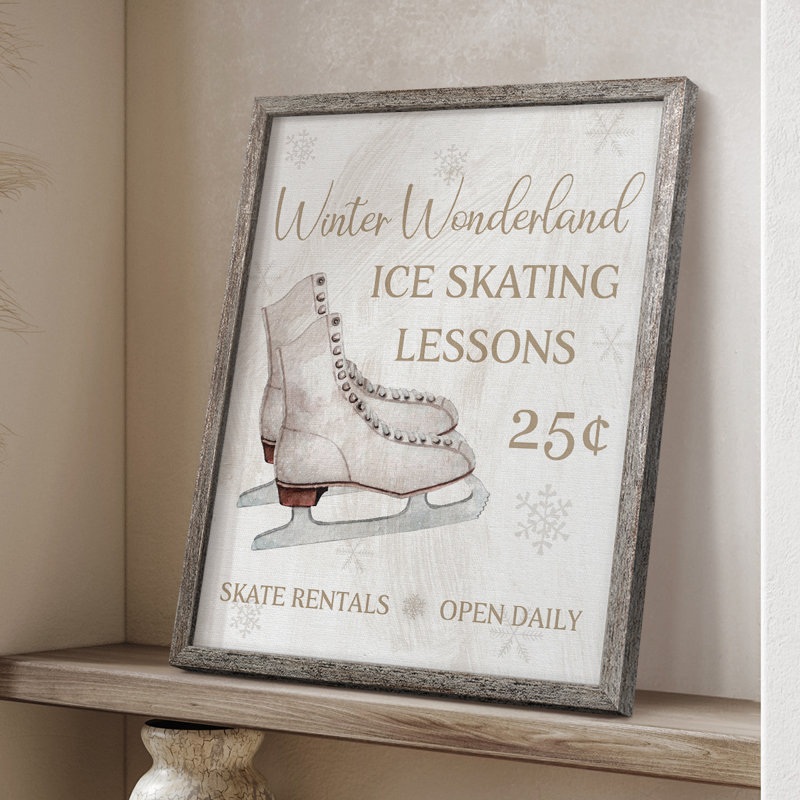 «Skate Lessons», reproduction encadrée - bois massif, H 11 po x l 9 po