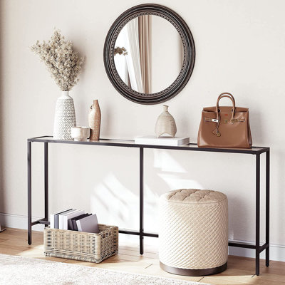 70.9'' Mirrored Glass Top Console Table