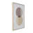 Wooden Overlapping Circle Geometric Living Room Framed Wall Art with White Fabric Detailing