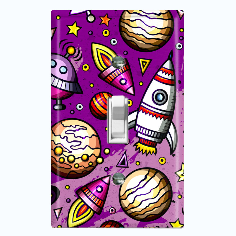 Plaque murale murale Rocket Ship Space Astronaut 1-Gang, Rose