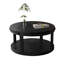 Table basse ronde en bois massif de 31,5 pouces pour le salon, bureau en bois rustique à 2 niveaux avec tablette de rangement-129682153