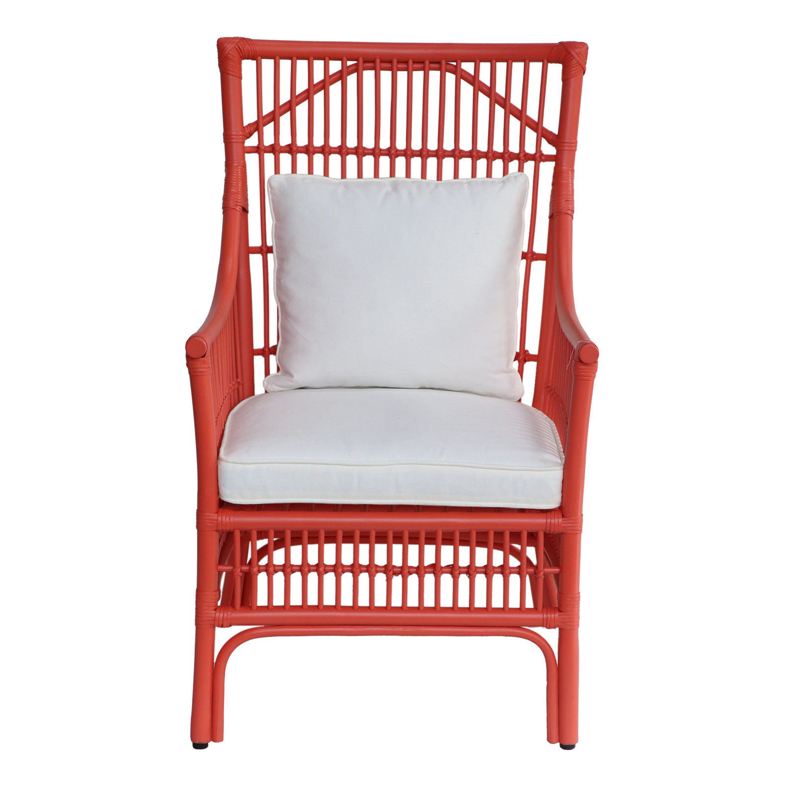 Jamestown Slat Back Rattan Armchair, Orange