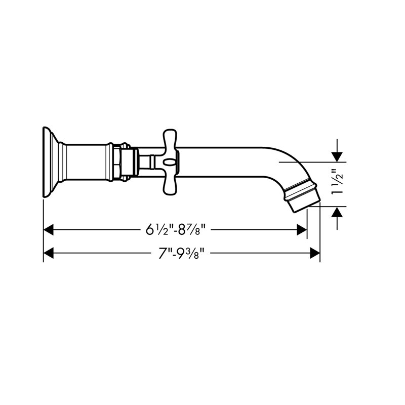 AXOR Montreux Wall Mounted Bathroom Faucet Trim with Cross Handles Faucet Trim Only, Chrome