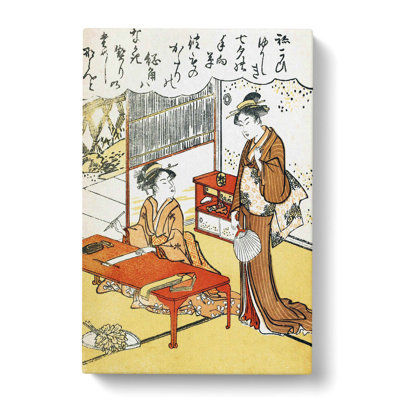 Two Women by Torii Kiyonaga - Wrapped Canvas
