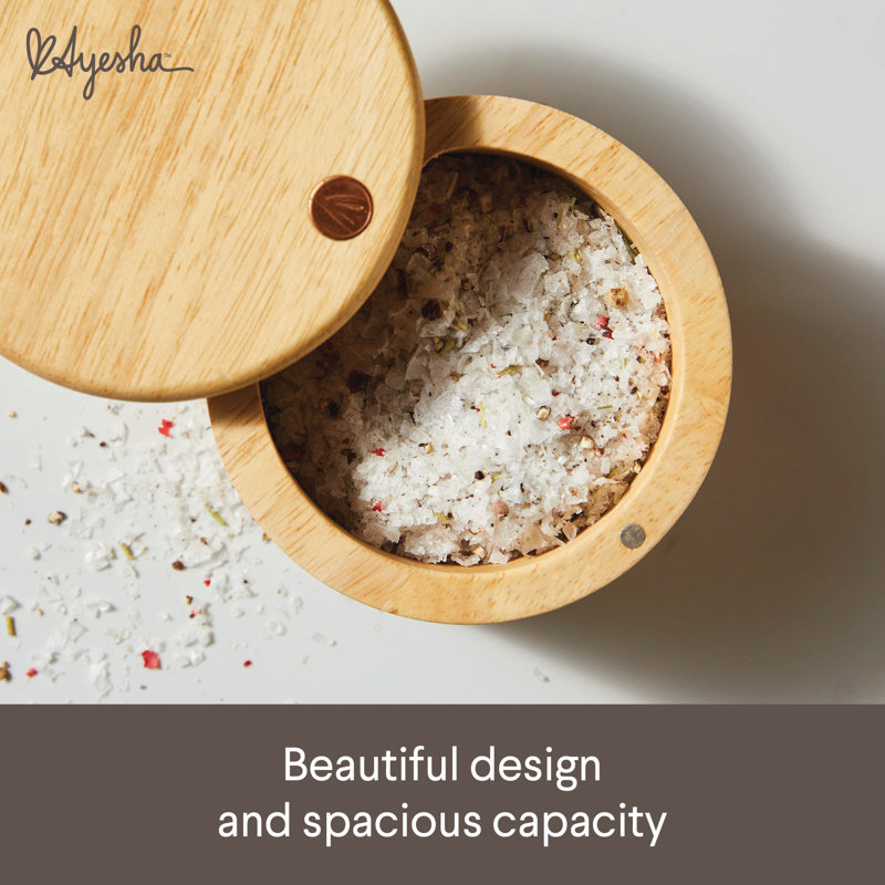 Pink Parawood Rectangular Salt and Spice Box with Lid