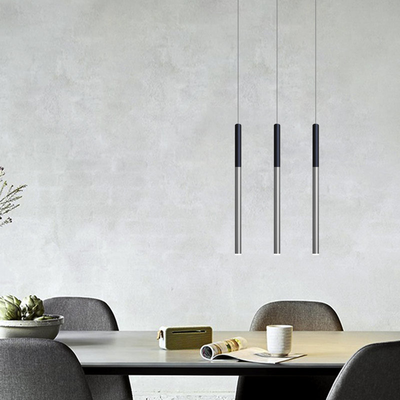 Baileyton 3 - Light Kitchen Island Pendant, Black Top and Brushed Nickel
